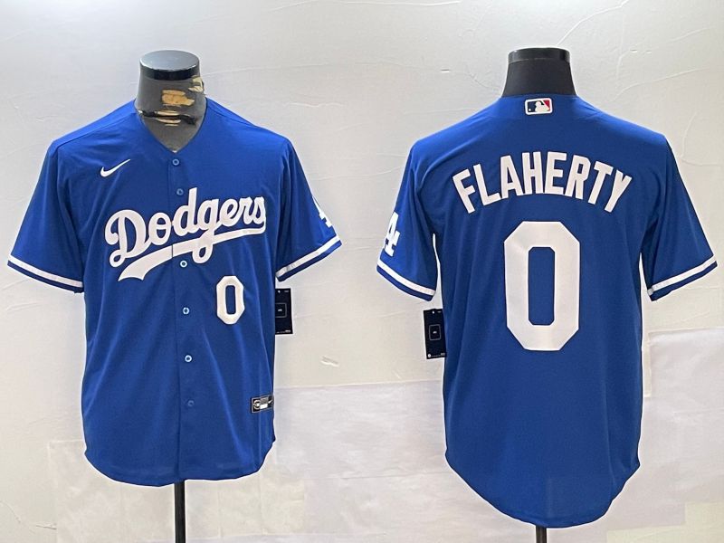 Men Los Angeles Dodgers 0 Flaherty Blue Game 2024 Nike MLB Jersey style 11202